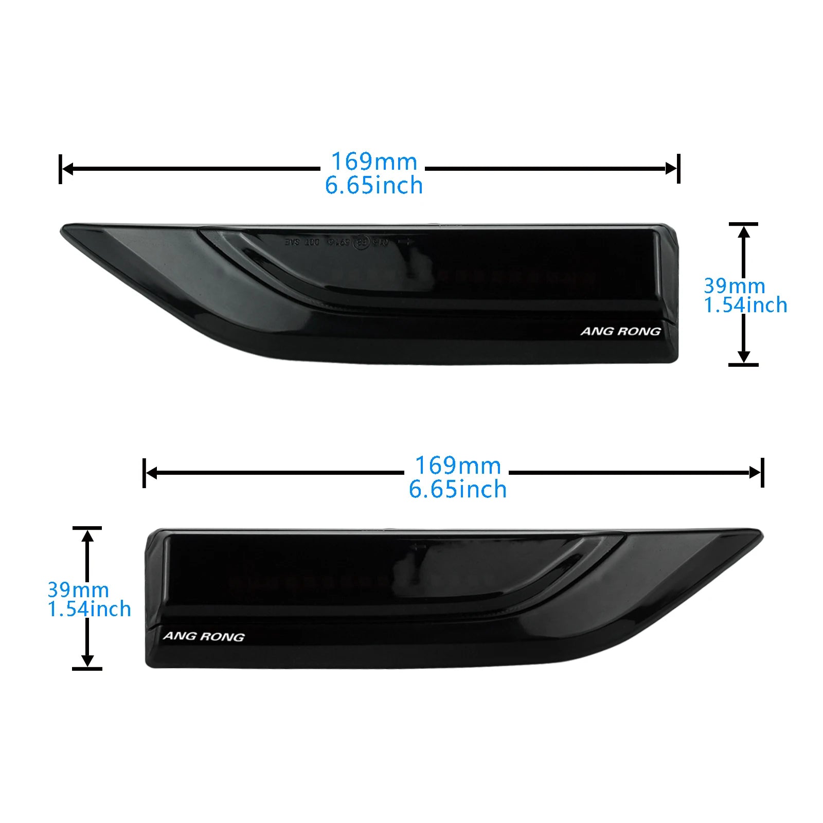 ANGRONG 2x Dynamic Amber LED Side Marker Repeater Indicator Light For VW T6 Transporter Caravelle 2015-2019
