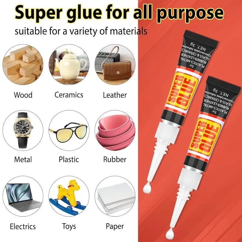 Liquid Super Glue Wood Rubber Metal Glass Cyanoacrylate Adhesive Stationery Store Nail Gel Instant Strong Leather Repair Sealant