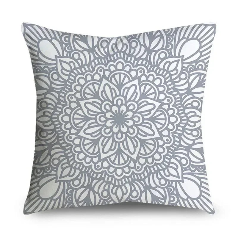 Gray Striped Geometric Double-sided Printed pillow cover Short plush Suitable living rooms bedrooms sofas throw cushion cover