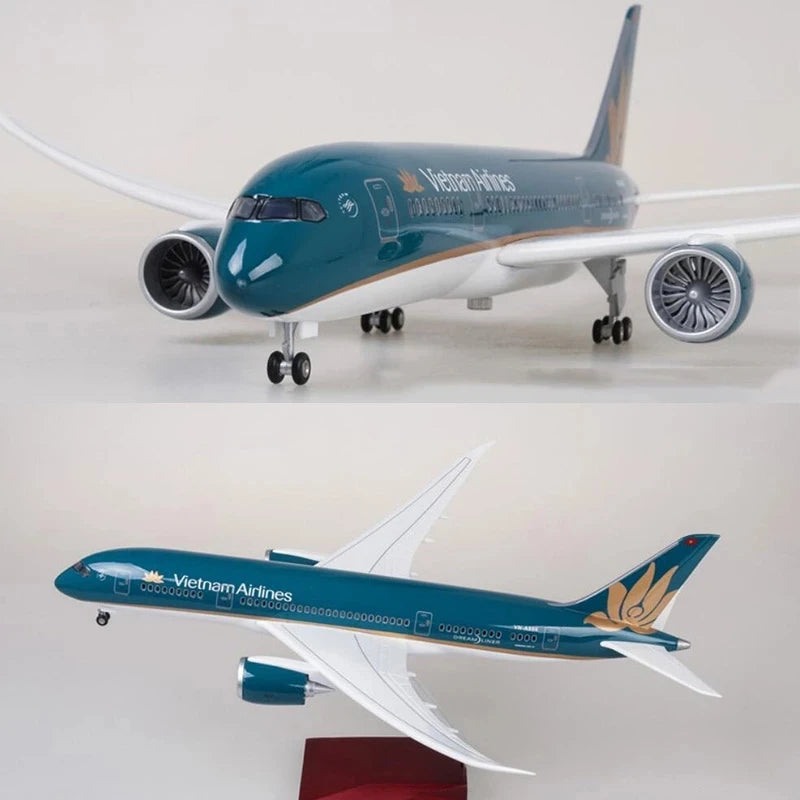 1/130 Aircraft Toy Models B787 Vietnam Airlines 47cm Model Planes Boy Toys With Light Wheeled Landing Gear For Collected Gift