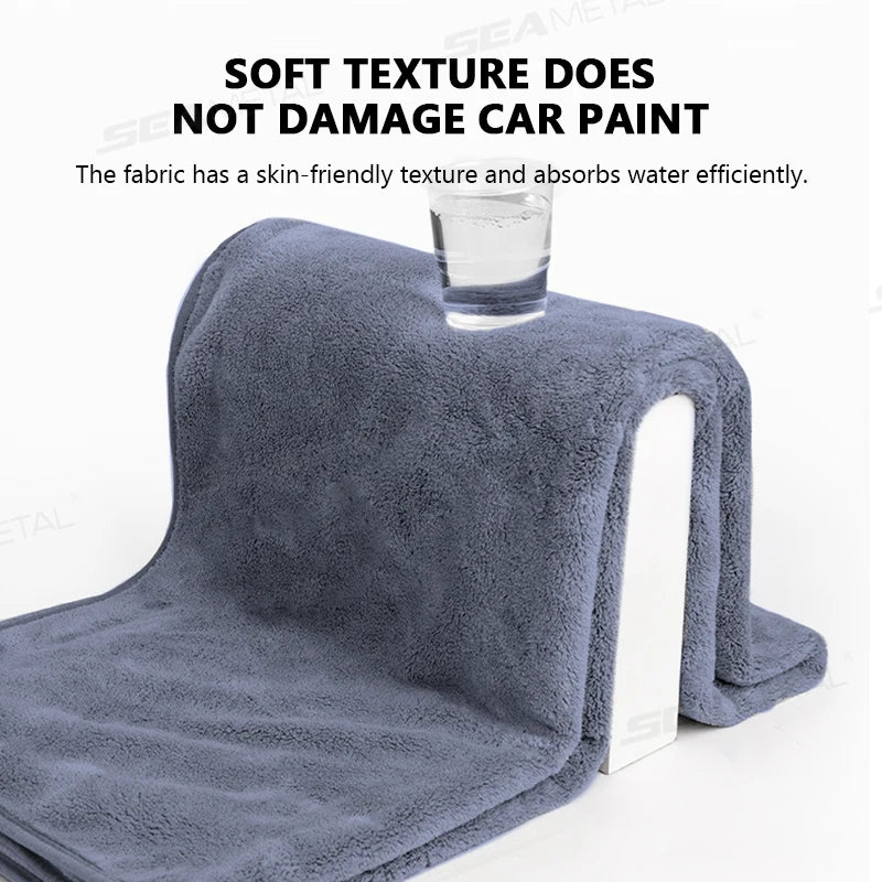 SEAMETAL Microfiber Towels Car Wash Drying Cloth Towel Double Sided Thickened Cloths Auto Detailing Care Cloth Home Clean Tools