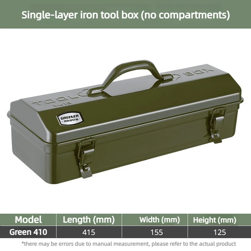 Heavy Duty Multipurpose Tool Box Iron Durable Storage Organizer Case for Workshop Home Outdoor Use Hardware Tool Storage