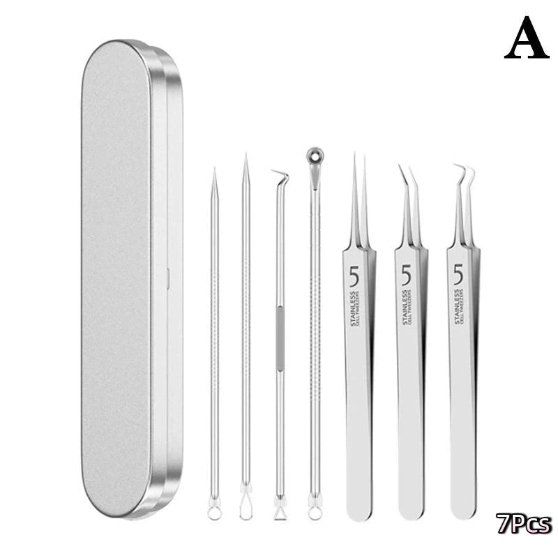 7/8Pcs Blackhead Remover Kit Professional Blackhead  Needle Skin Care Tools Stainless Steel Pimple Extraction Tools