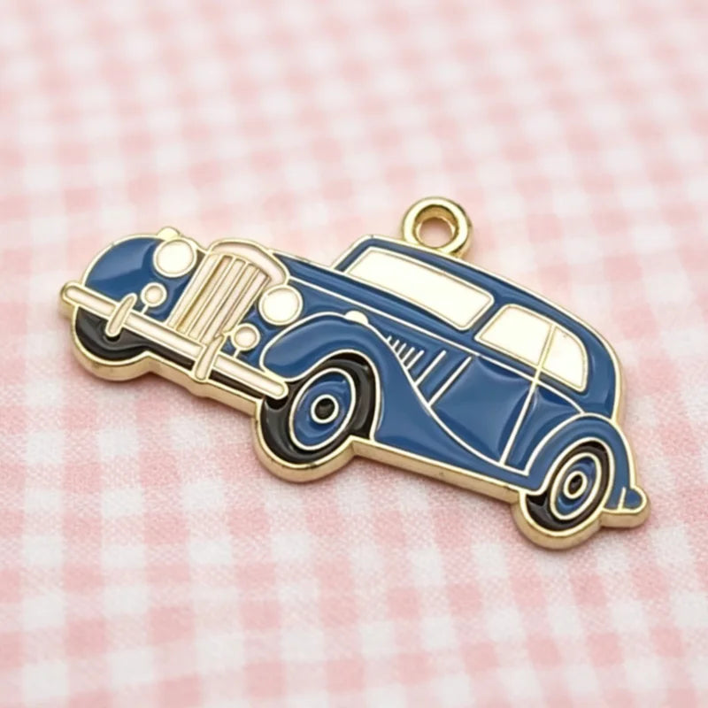 10pcs Car Pendant DIY Jewelry Accessories Alloy Drip Oil Pendant Keychain Earring Pendant