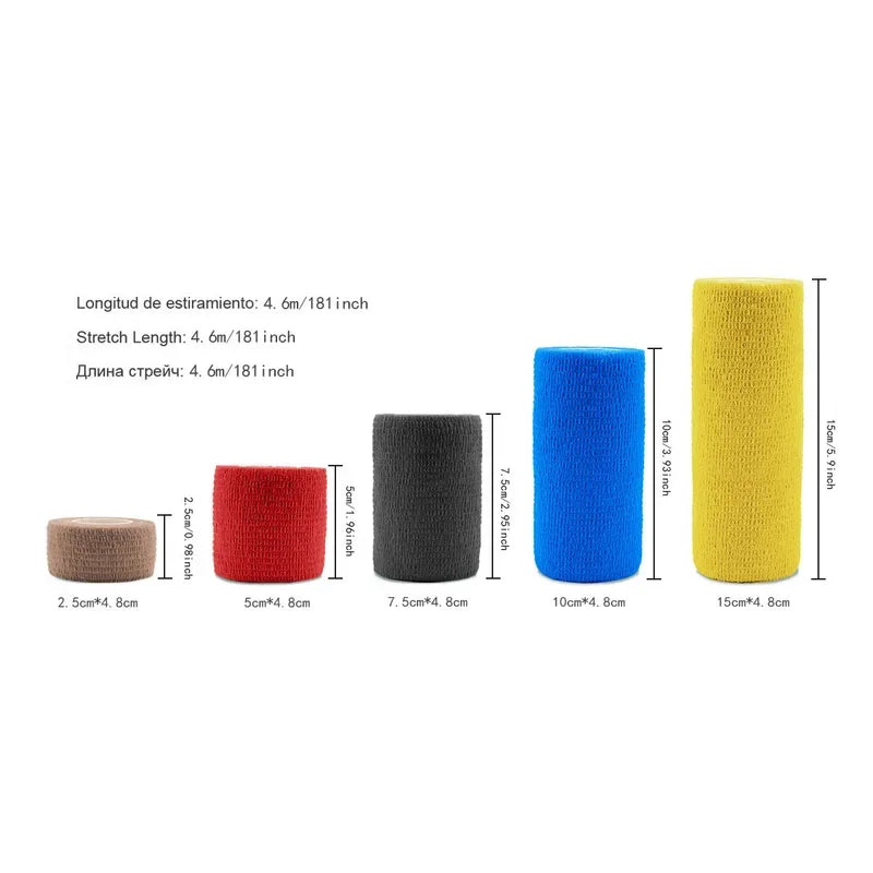 6/12/24Pcs White Sport Self Adhesive Elastic Bandage Wrap Tape Elastoplast For Knee Support Pads Finger Ankle Palm 2.5CM-15CM