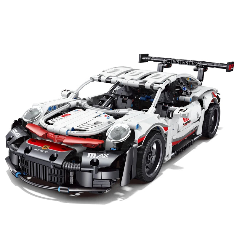 1131PCS Racing Car Model Building Blocks Toys White Sport Car Small Particle Assembly Bricks Sets Collection Creative Gifts