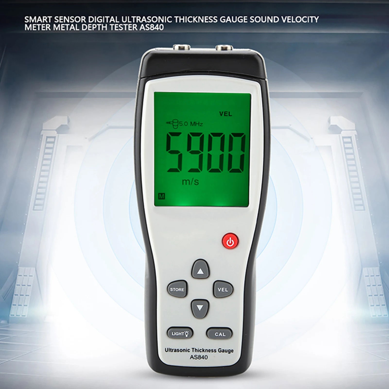 SMART SENSOR Digital Ultrasonic Thickness Gauge Sound Velocity Meter Metal Depth Tester AS840 Ultrasonic Thickness Gauge