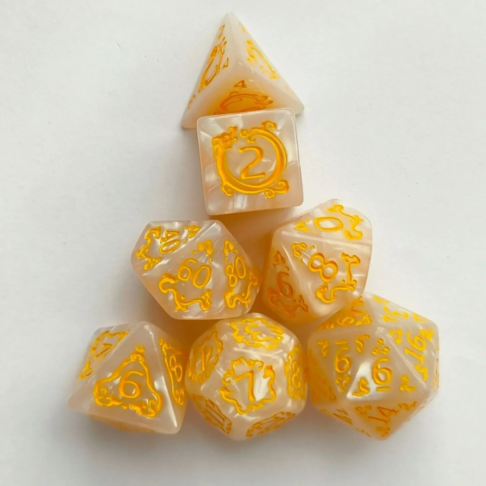 7pcs/set of Dragon Pattern Number Dice for DND Rpg Trpg COC Cthulhu Running Group Table Board Game Dnd Dice Set Polyhedral Dice
