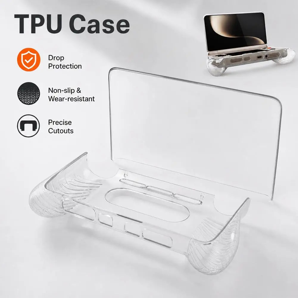 2in1 Ultra Thin Crystal Clear TPU Case for AYN Thor Flip Game Console Soft Flexible Shockproof Anti-Scratch Cover Shell