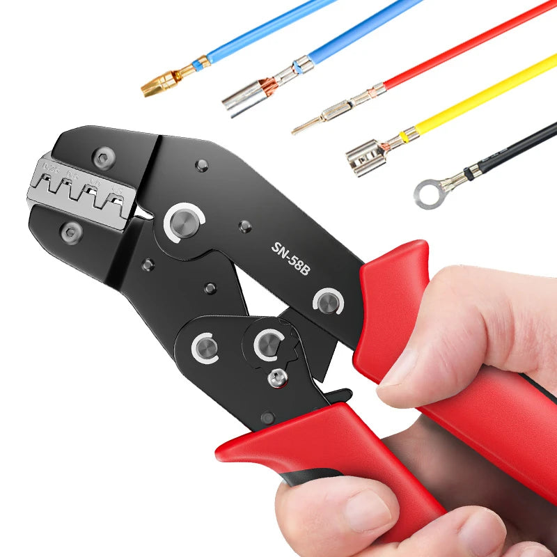 SN58B Dupont Molex JST TE Terminals & EPC PCIE SATA Pins Crimping Plier 0.25-1.5MM2 Automatic Ratcheting Crimper Tool