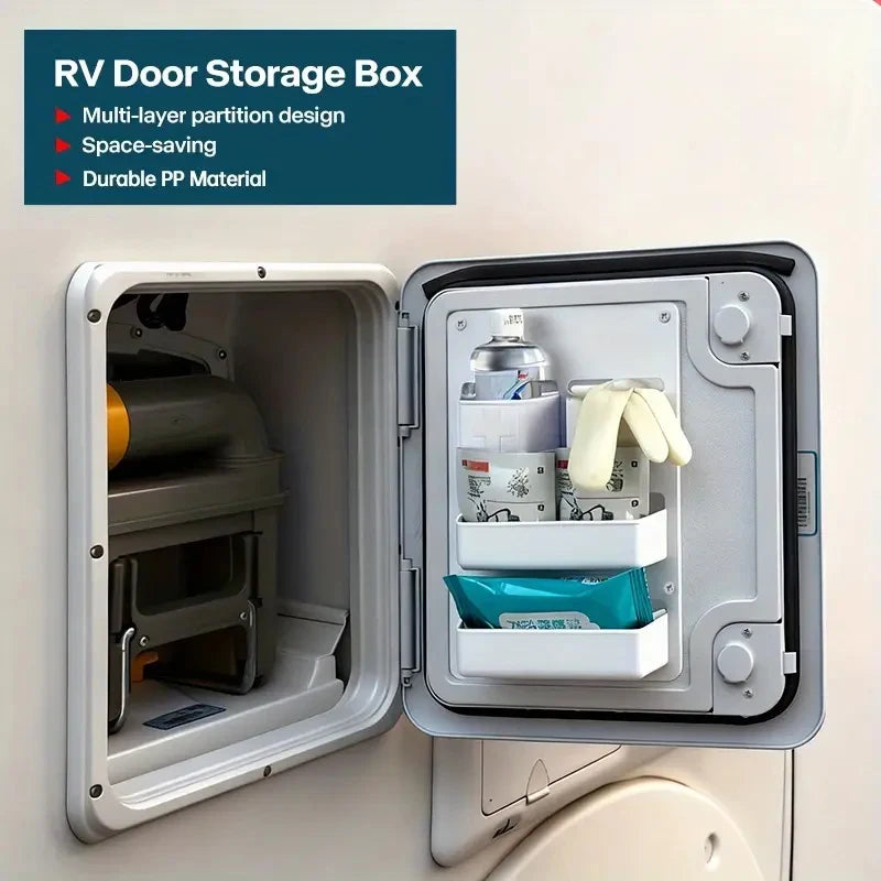 RV Toilet Storage Compartment Door Storage Pocket Kassett Shelf Box Caravan Motorhome Toilet Stowing Tidying For Thetford