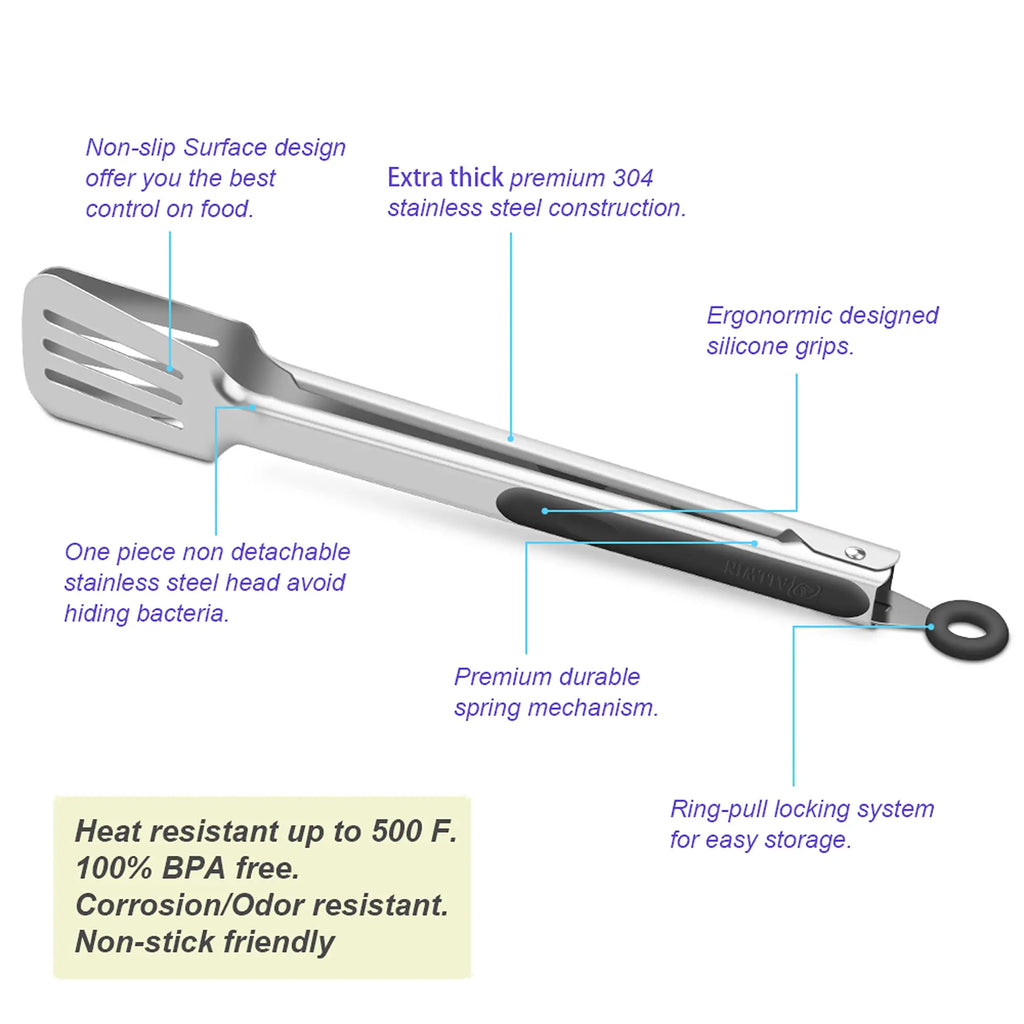 Multi-style stainless steel kitchen food tongs bread baking utensils cooking appliances, barbecue accessories, grill accessories