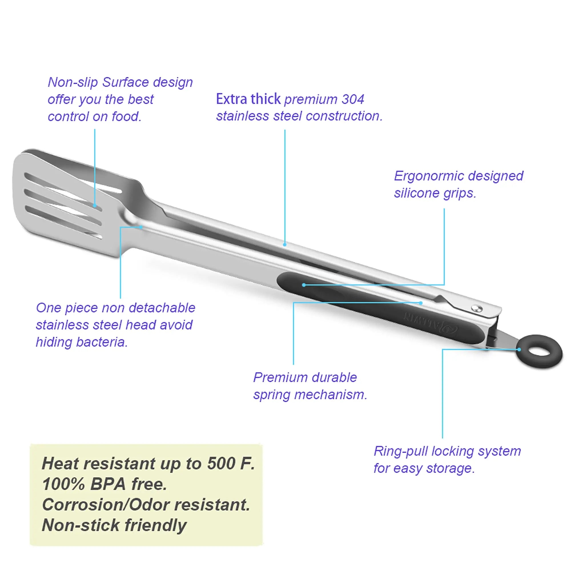 Multi-style stainless steel kitchen food tongs bread baking utensils cooking appliances, barbecue accessories, grill accessories