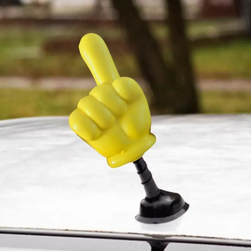1PC Cute Victory Finger Car Antenna Topper EVA Yellow Decorative Car Topper Antenna Balls Creative Car Styling Tool Dropship