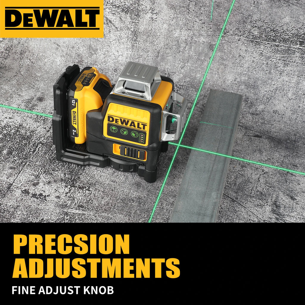 DeWalt DW089LG 12 - Line 3 - Side 360° All - Around Green - Light Laser Level for Outdoor Use - Ideal for Precise
