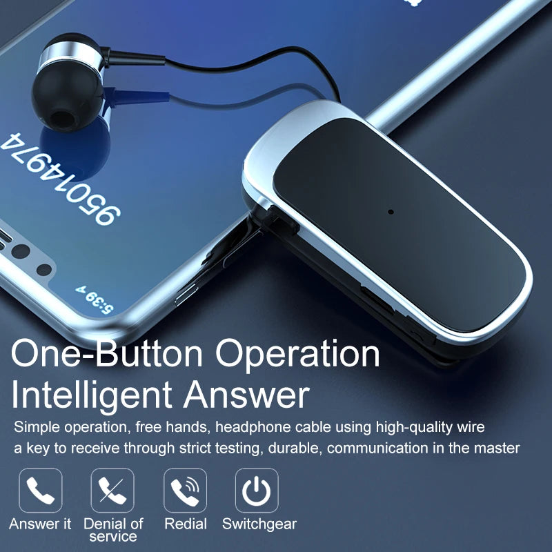 K52 In-Ear Auriculares Mini Wireless Bluetooth Headset Vibration Call Remind Sports Clip Driver Earphones Hands Free PK Fineblue