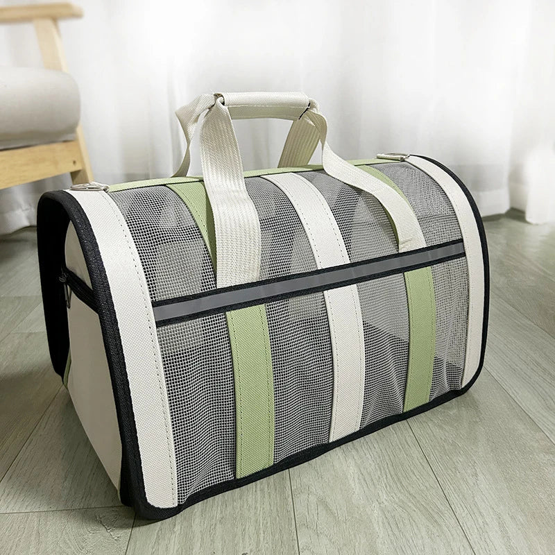 Pet Carrying Bag Outing Portable Cat Dogs Handbag Foldable Small to Medium Dog Cage Mesh Handbag