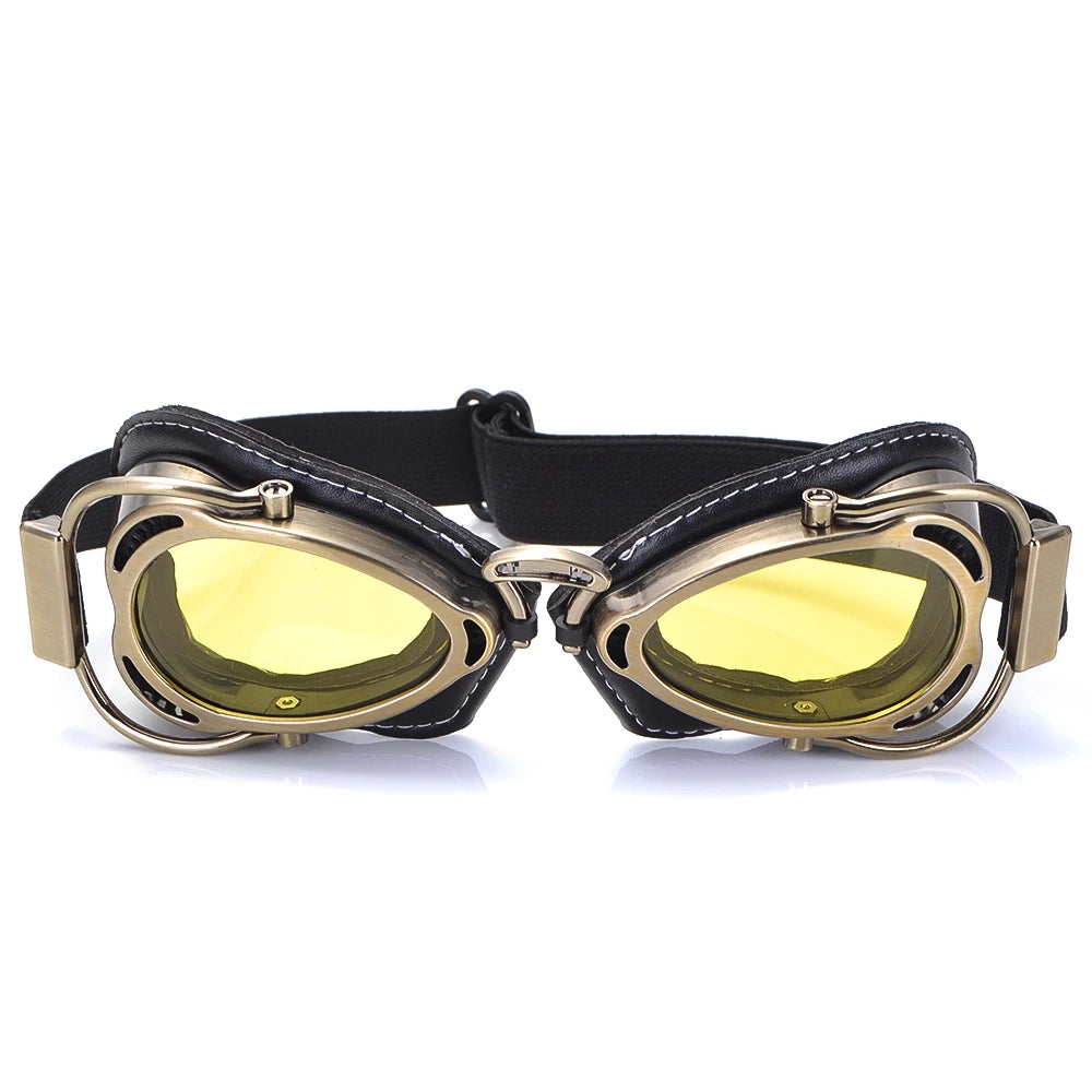 Vintage Windproof Dustproof Motorcycle Helmet Goggles Glasses For Cruiser Cafe Racer Pilot Glasses