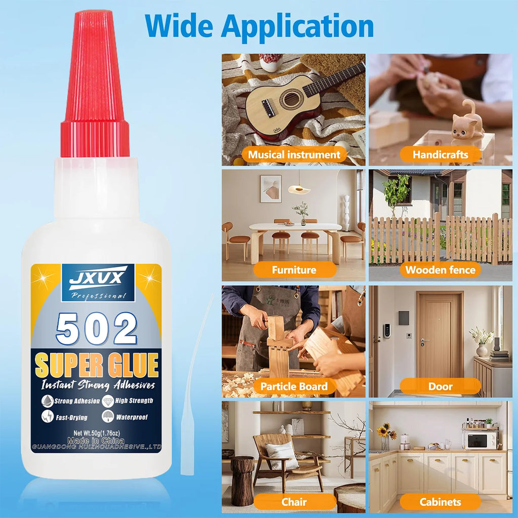 Super Universal Glue 502, Liquid Glue, Suitable for Wood, Glass, Metal, Plastic, Repair, DIY Crafts, Large Size of 50g for Greater Profitability, Stationery, Office Supplies, Glue