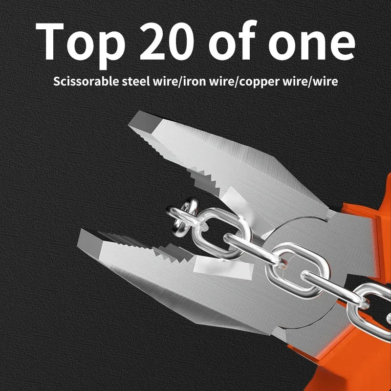 Electric Wire Pliers Large Opening Sharp Multifunction Tool for Cutting Twisting Gripping Metal Wires Heavy Duty Industrial Tool
