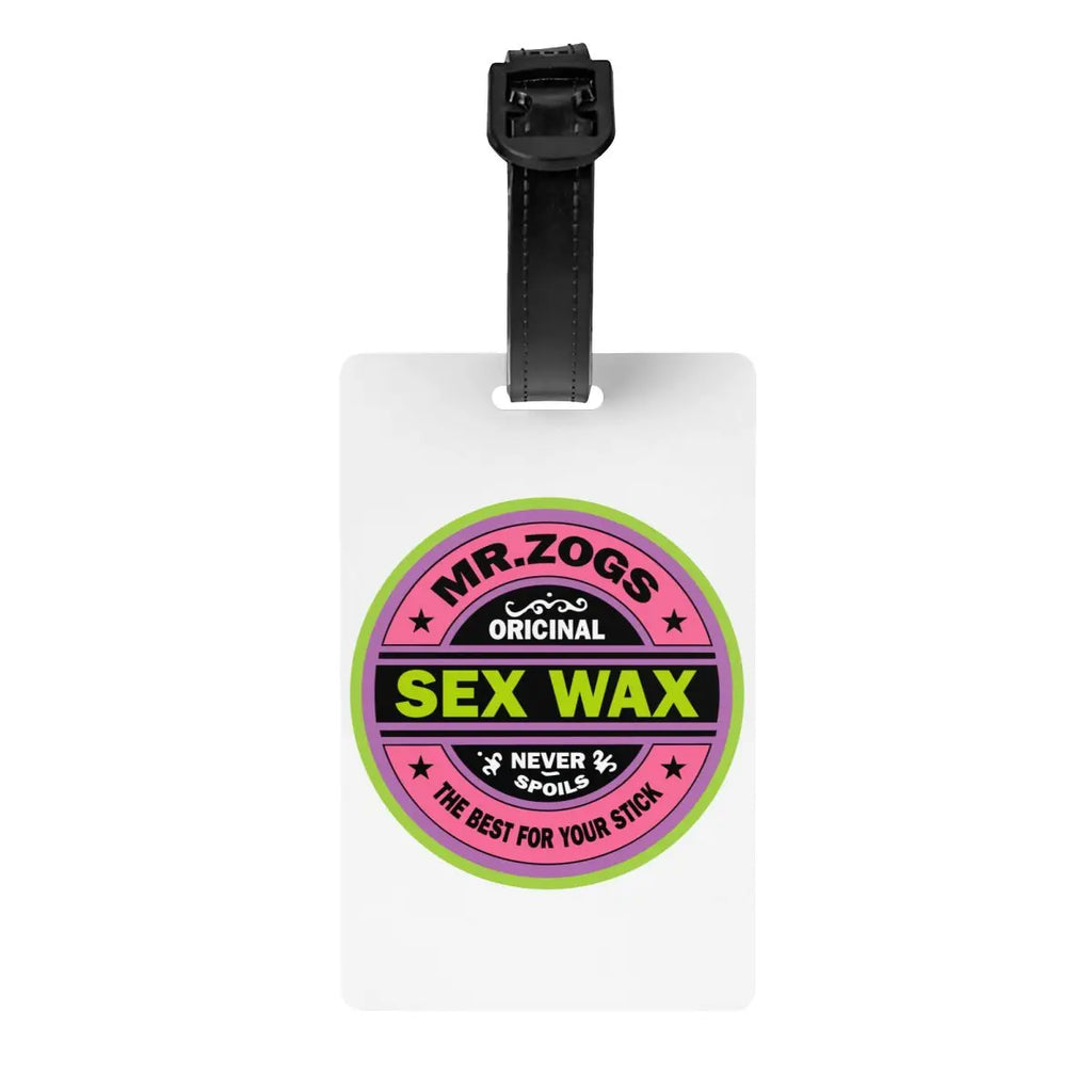Custom Mr Zogs Sex Wax Luggage Tag With Name Card Surfing Surf Gift Privacy Cover ID Label for Travel Bag Suitcase