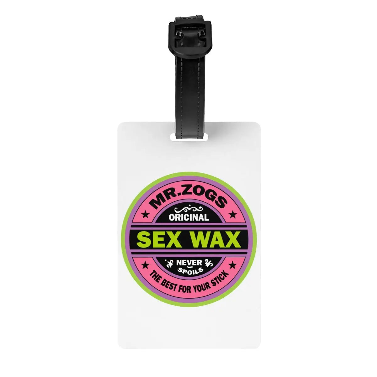 Custom Mr Zogs Sex Wax Luggage Tag With Name Card Surfing Surf Gift Privacy Cover ID Label for Travel Bag Suitcase