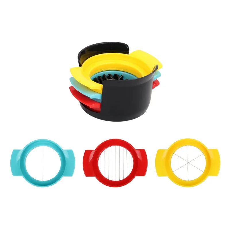 3 in 1 Kitchen Egg Tool Set Multifunctional Egg Slicer Cutter Divider for Hard Boiled Eggs
