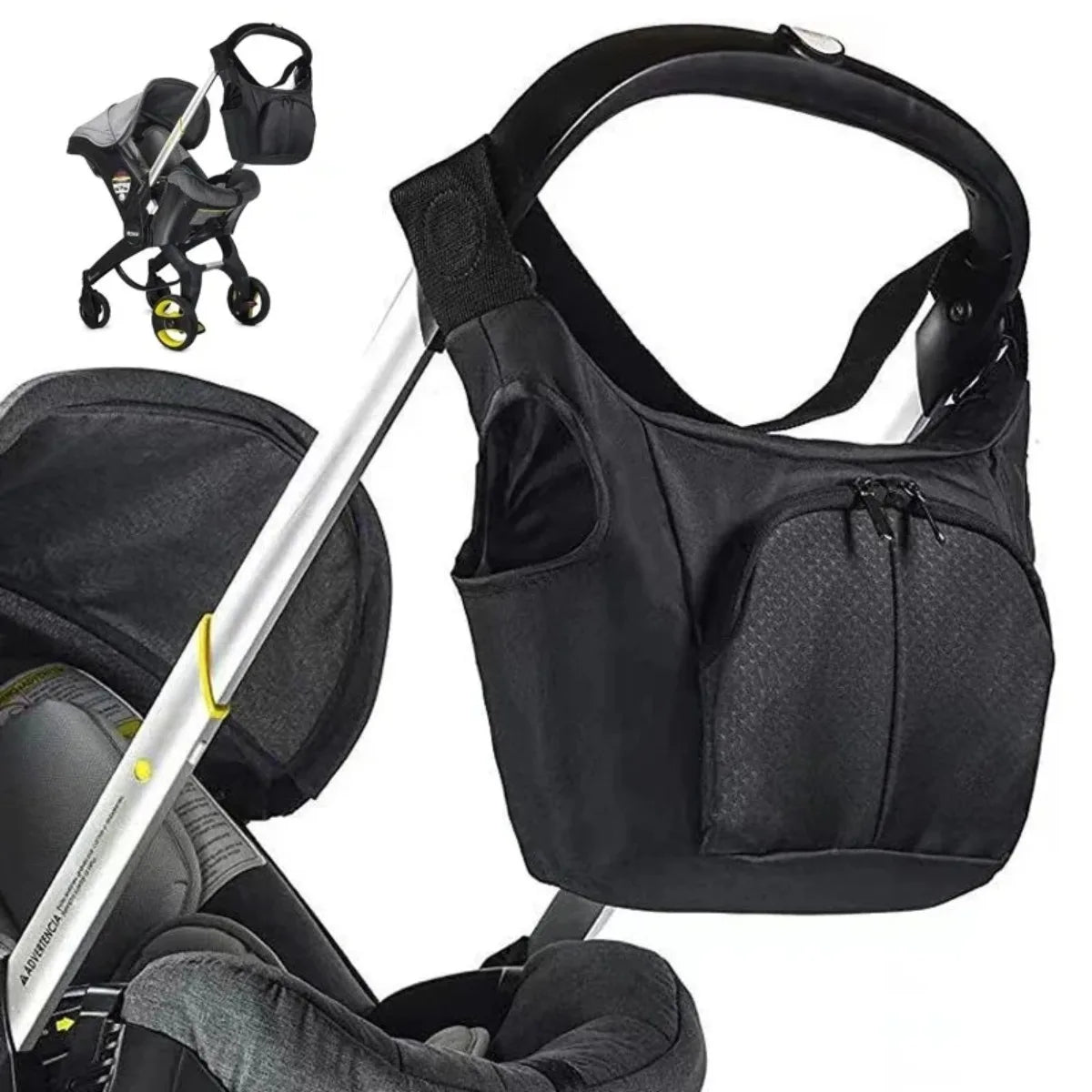 Portable Stroller Diaper Bag Mommy Storage Bag for Baby Stroller Multifunctional stroller Black Waterproof Storage Bag