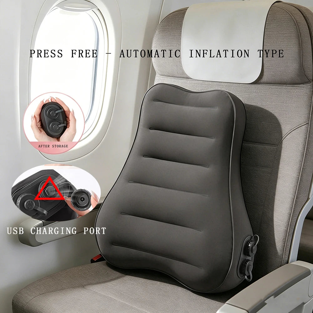 Automatic Inflatable Camping Inflatable Pillow Portable Ultralight Travel Hiking Air Sleeping Pillow for Neck and Lumbar Support