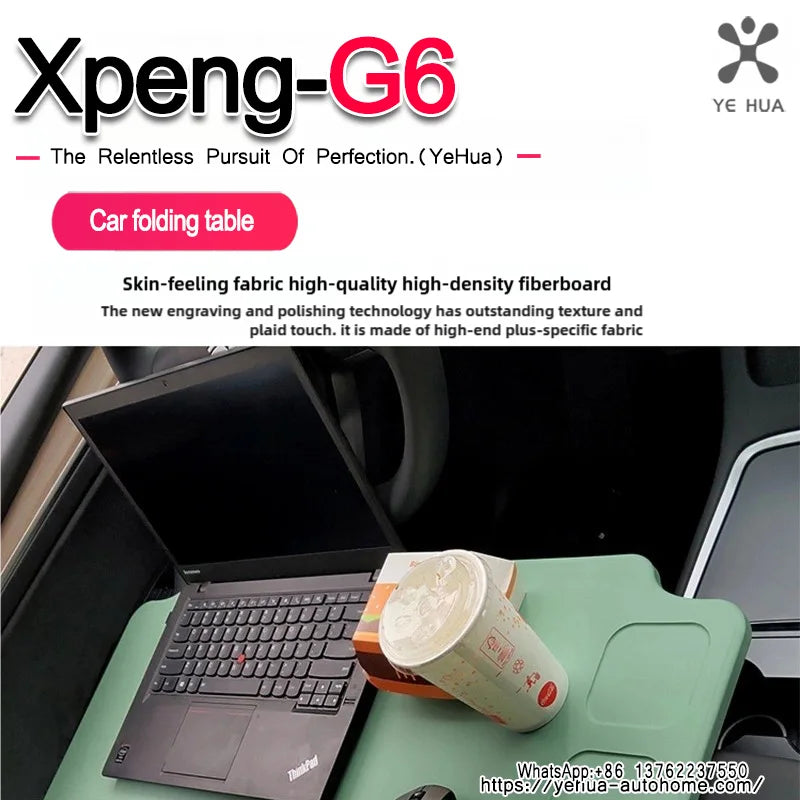 Folding Table For Xpeng G6 2023-2025 Multifunctional Laptop Notebook Desk Food Tray Car Drink Holder Tray Table