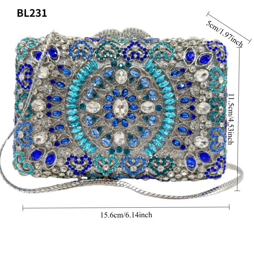 2026 Sparkly Diamond Dinner Bag Hollow Rhinestone Banquet Clutch Bag Women Evening Party Wedding Bridal Purse Rhinestone Handbag