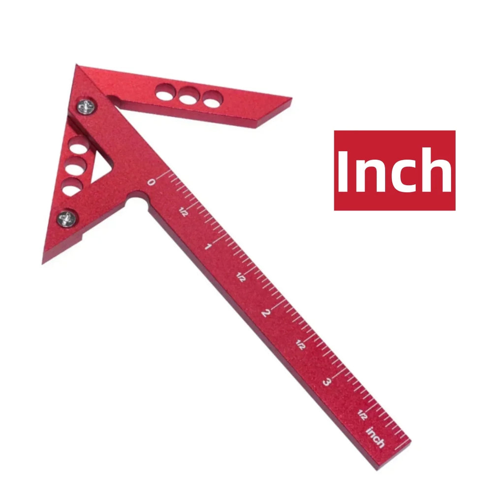 Carpenter Square Aluminum Square Protractor Center Finder Woodworking 3D Multi Angle Layout Measuring Ruler Center Scribe Gauge