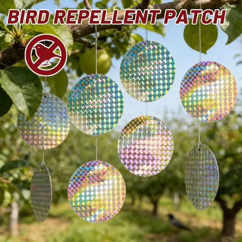 100/20PC Self-adhesive Reflective Bird Repellent Patch Reflective Disc Anti Bird Flash Tape High Reflectors Scare Pigeons Device