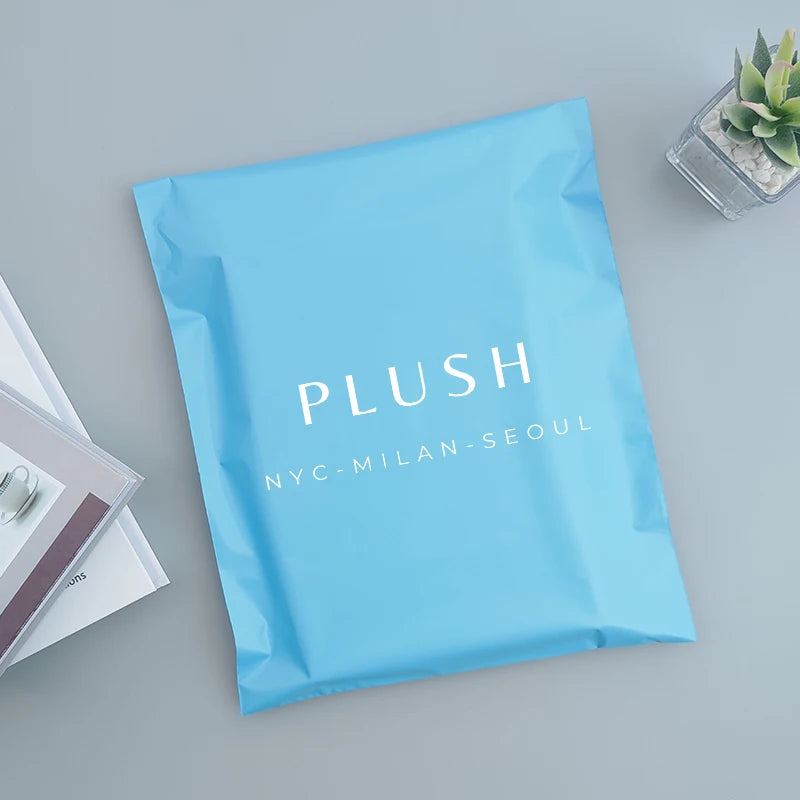 100pcs Poly Bags with logo printed Mailing Bags Poly Storage Bag Envelope Mailing Bags Self Adhesive Seal Plastic Pouch Bags