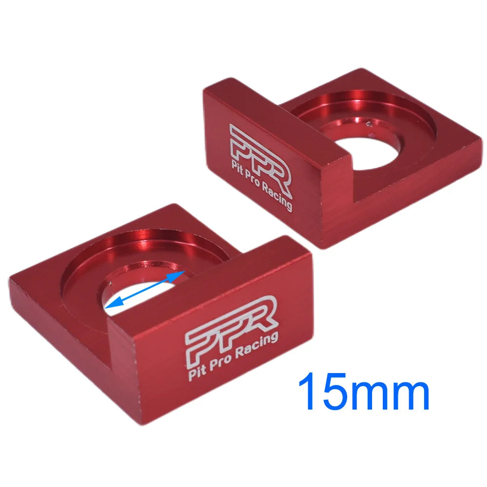 12mm/15mm Aluminum CNC Chain Block Axle Tensioner Adjuster for 110 125cc PIT Quad Trail Dirt Bike ATV Dirt Pit Bike Motocross