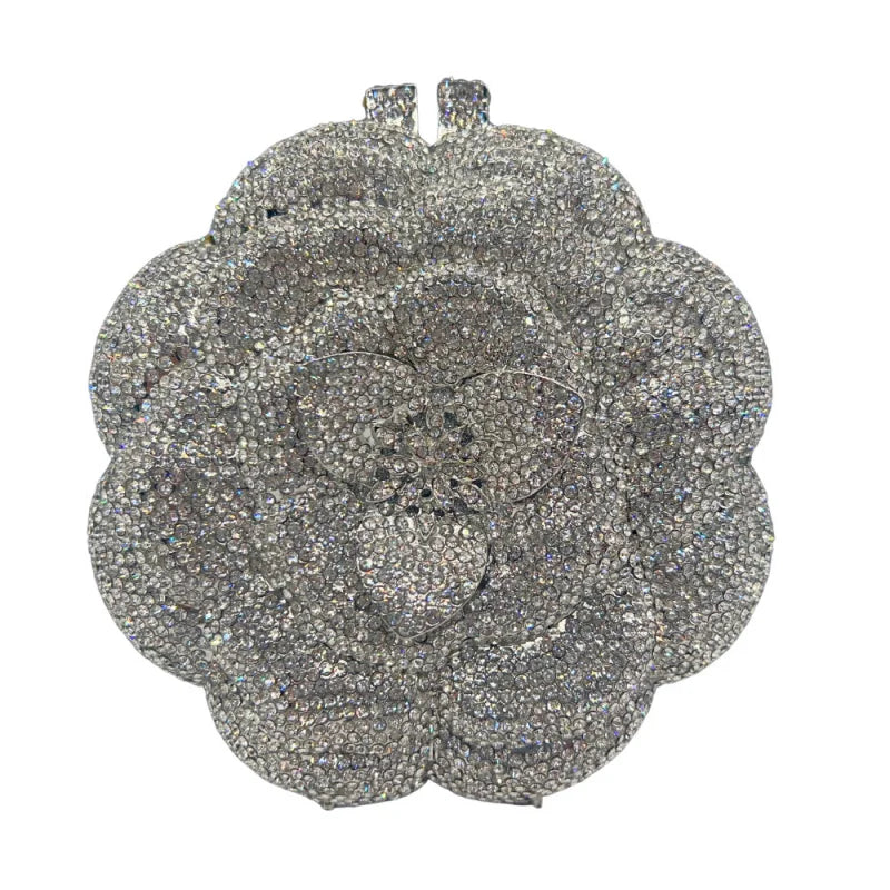 ClutchCross-border best-selling rose rhinestone bag, hollow metal crystal evening bag, foreign trade diamond-embellished clutch