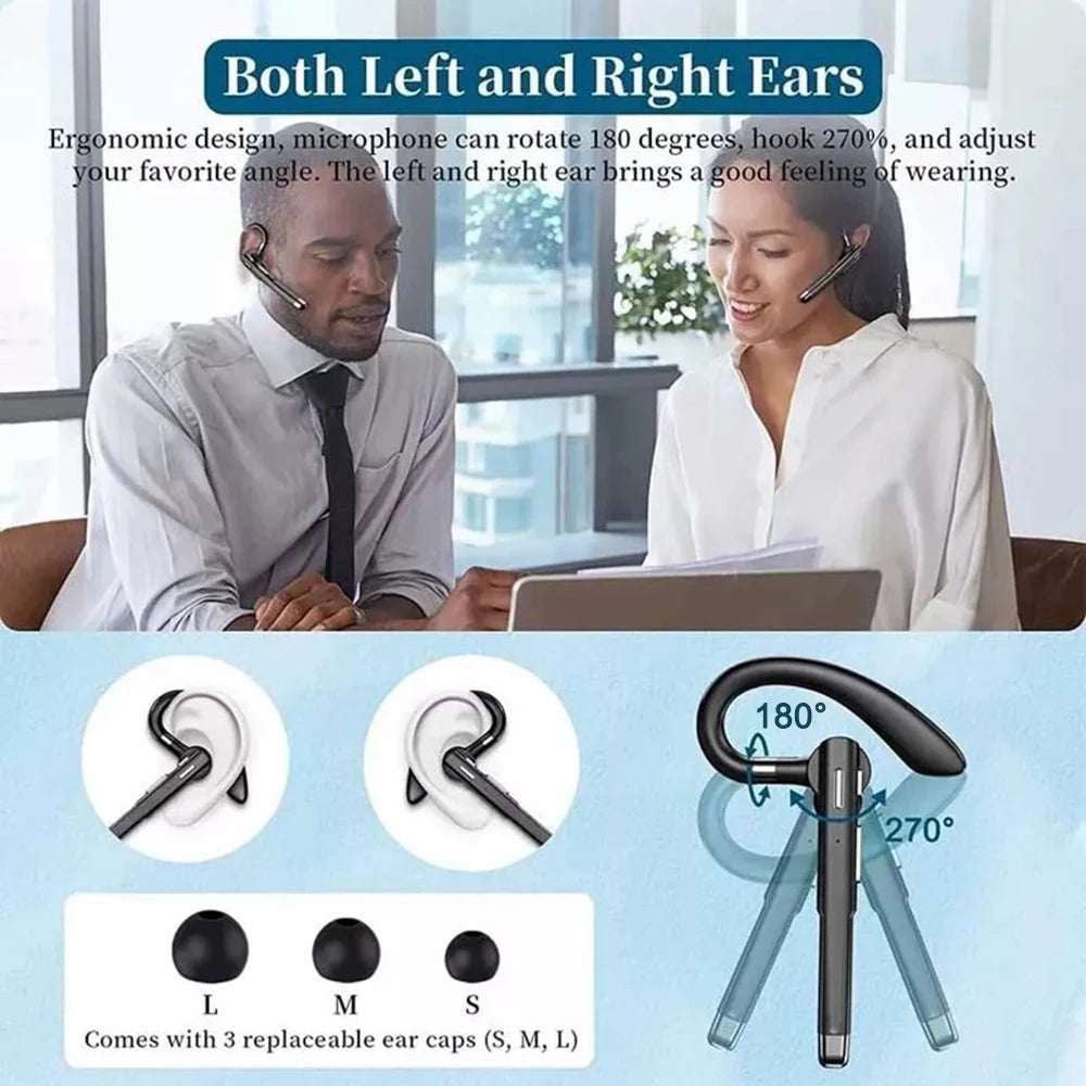 New YYK520 Wireless Headset with Charging Case Business Ear-mounted Bluetooth V5.3 Hands-free Call Noise Reduction Headphones
