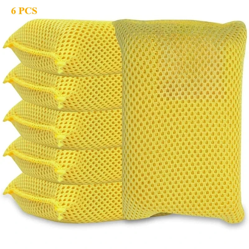 6 PCS Car Wash Sponge, for Microfiber Bug Scrubber Sponge Pad, Car Cleaning Sponge Block Sponge Cloth Sponge Block
