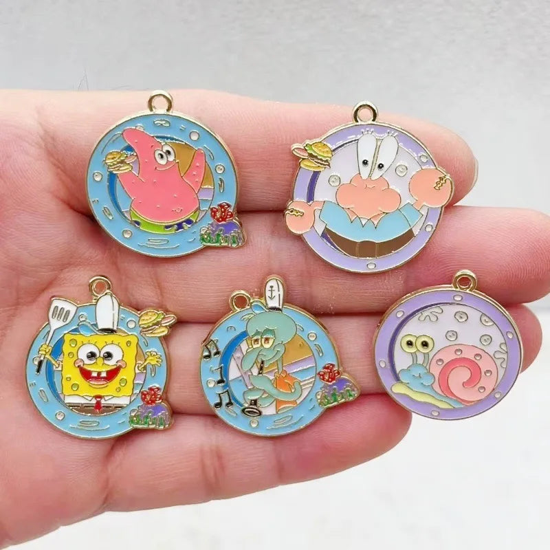 10pcs cartoon anime alloy oil drop pendant, DIY accessory keychain bag pendant