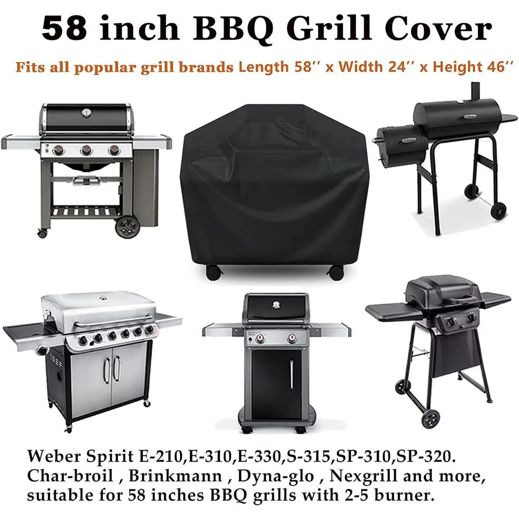 Large Grill Cover, Heat Resistant Black, Heavy Duty Grill Cover for Gas Grill, BBQ Accessories