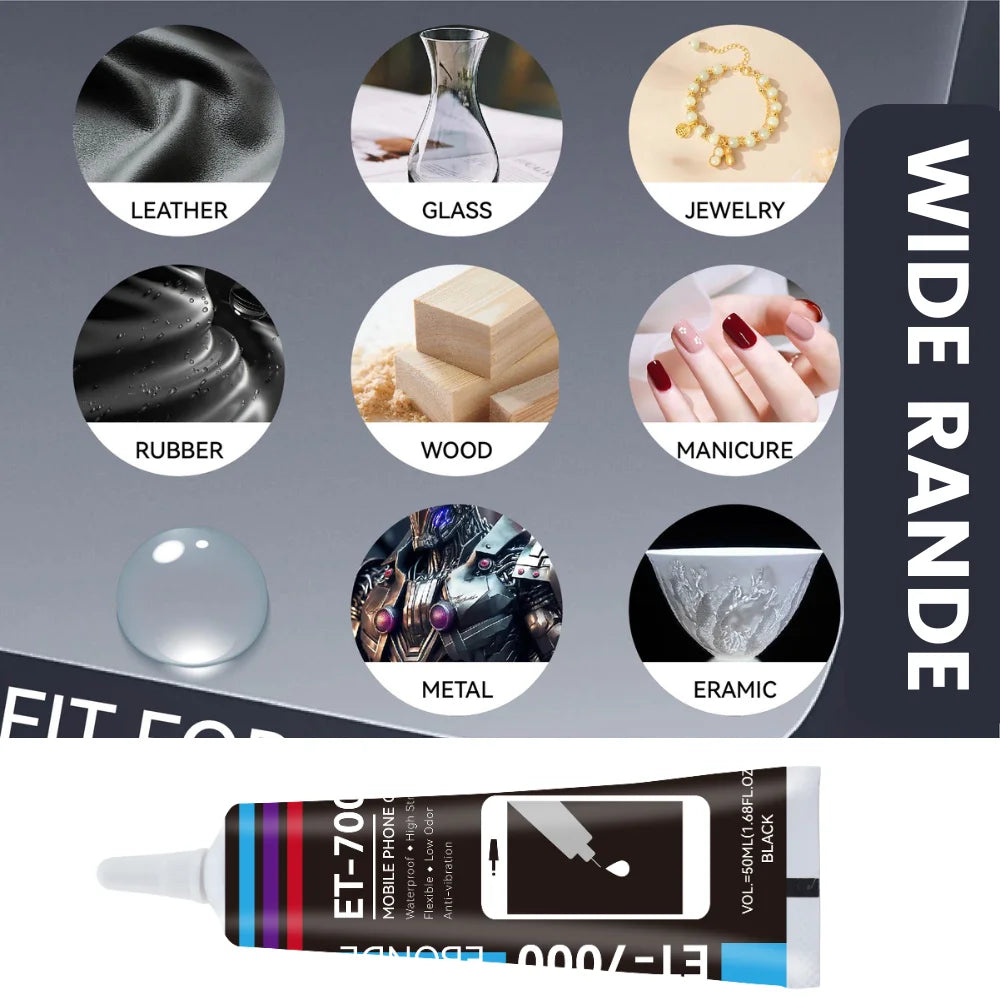 Black T7000 Anti-Vibration Phone Repair Electronic Component Contact Adhesive T-7000 Battery Back Glass High Strength Soft Glue