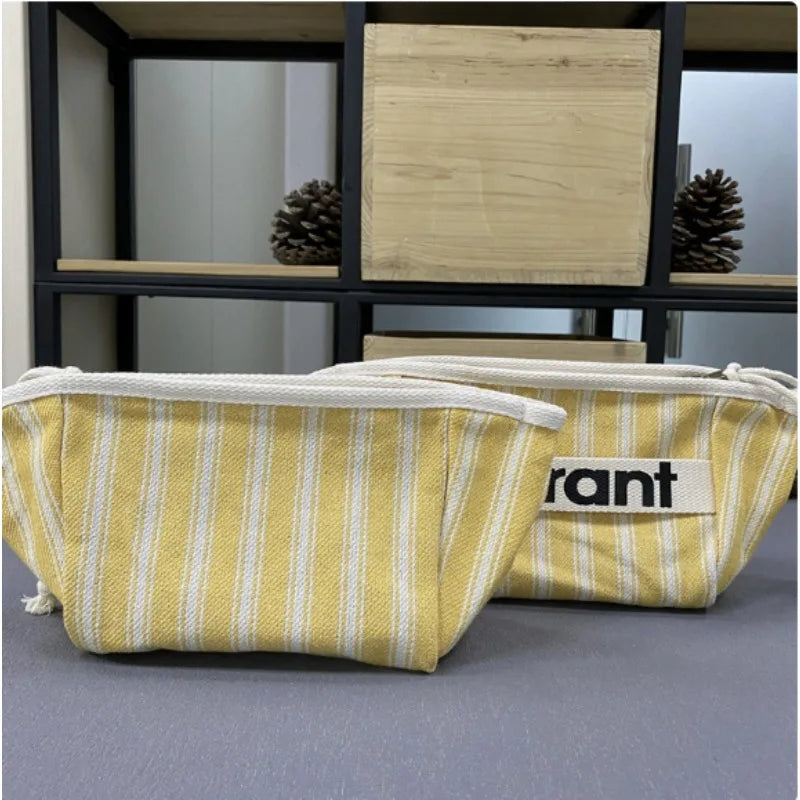 2026 Summer Storage Small Bag Canvas Bag Zipper Makeup Bag Handheld Cloth Bag Women's Bag