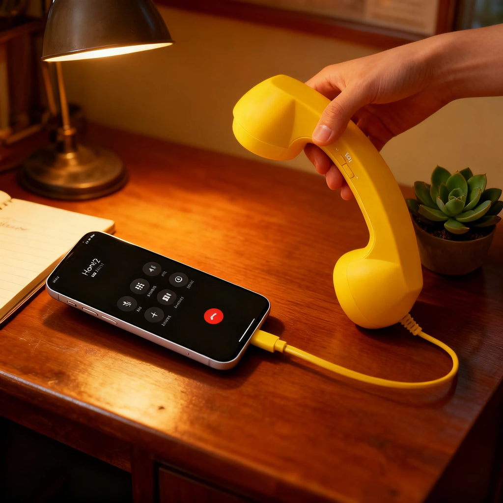 Type-C Retro Phone Handset Microphone for Android Plug and Play Wired Headset for Voice Chat Live Streaming Clear Sound