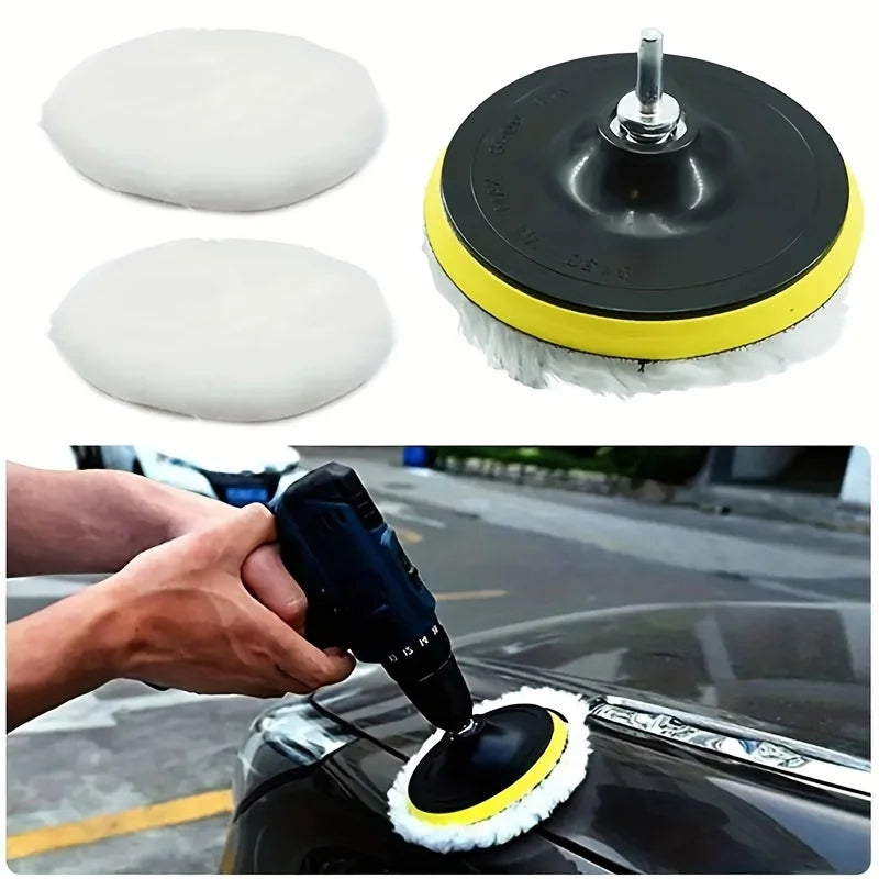 6 Piece Industrial Wool Polishing Kit Polishing Pad Car Waxing Sponge Disc Car Paint Care Car Gadgets