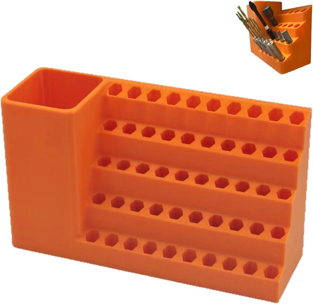50-Hole 1/4 Inch Impact Driver Bit Holder Organizer Durable Tool Box for DIY Workshop Hex Screwdriver Bit Storage Box