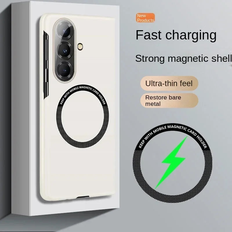Ultra Slim Skin Feel Frosted Magnetic Case for Samsung Galaxy Z Fold 8 Ultra 7 6 5 4 3 for Magsafe Hard PC Shockproof Back Cover