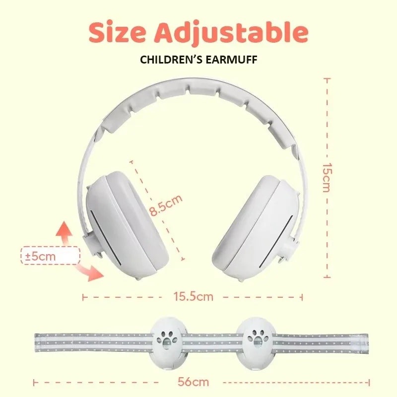 Baby Noise Cancelling Ear Muffs Sleeping Sound Insulation Safety Noise Reduction Ear Defenders Baby Earmuffs with Non-Slip Band