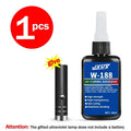 50ml New W-188 UV-Curing Resin Adhesive, High-Strength suitable for DIY projects, bonding and welding glass, metal, ceramics, and ABS materials Includes UV curing lamp, 1-3 pcs.