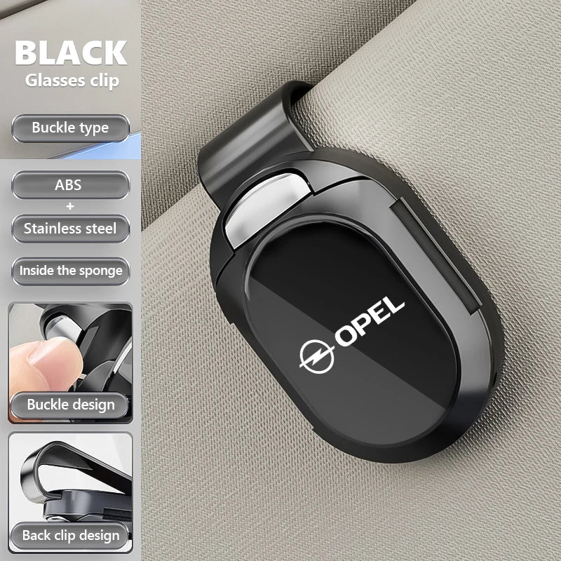 For Opel Car Sunglasses Holder Sun Visor Storage Protective Frame Box Glasses Clip OPC Astra J H G K Insignia Corsa D B E Mokka