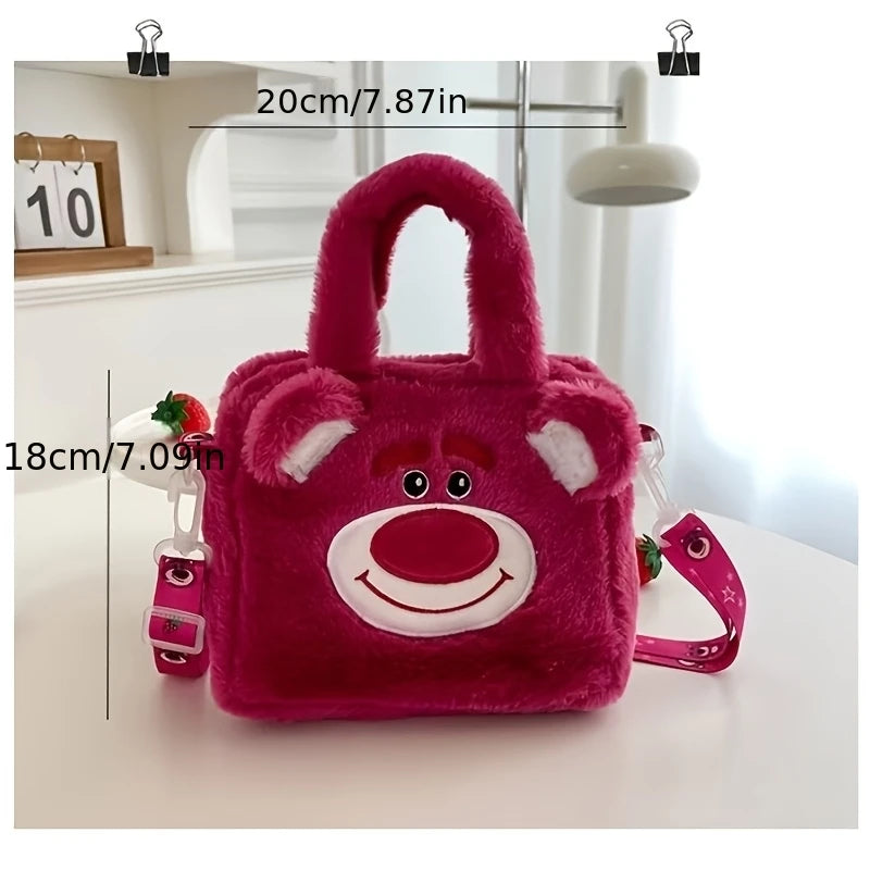 1pc Disney Stitch, Strawberry Bear Crossbody Bag, Cute Portable Shoulder Bag, Handbag Commuter Bag